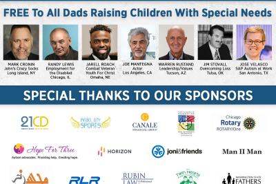 About the SFN Dads Virtual Confrence - Building on the success of past years conferences, the 21st Century Dads Foundation is thrilled to host the 2021 SFN Dads Virtual Conference. We're budgeting for 400 dads, who are raising children with special needs. We have a host of first-class keynote speakers, plus four tracks, for dads to design their own custom experience from more than 20 concurrent sessions and we've built in plenty of time for breakout sessions for dads to network and get to know other dads. Standard Registration (FREE) Thanks to our generous sponsors, all dads are entitled to a FREE Standard Registration. Premium Registration (Only $25) allows attendees unlimited access to all the recorded keynote and concurrent sessions for six months. VIP Registration ($100) allows attendees unlimited access to all the recorded keynote and concurrent sessions for six months and to attend the pre-conference VIP Meet & Greet on Friday evening. As a special incentive we're pleased to offer a FREE Premium Registration to all dads who have children 0-3 and all active duty military dads. NEWS FLASH!!!! The first 100 dads to register will receive a complimentary copy of the book: Another Kind of Courage, by Steve Bundy and Doug Maza, compliments of Joni & Friends (www.joniandfriends.org) The SFN Dads Virtaul Conference is for dads raising children with special needs, interested in: - developing their fathering skills, - gathering resources for their child and family, and - meeting and networking with like-minded dads Most of the presenters are SFN Mentor Fathers and many of them have shared their personal stories as guests on the SFN Dad To Dad Podcast, which is produced weekly and now has more than 140 inspiring episodes. Enhance your conference experience by downloading the Whova app on your smart phone. Special thanks to the conference committee: Tom Costello Tom Couch Tom Delaney John Felageller Al Feria Richard Gathro Skip Gianopulos Gary Grube David Hirsch Frederick Jefferson Kris Kazian Paul Koza Lyle Liechty Alex Lyubelsky Louis Mendoza Ray Morris PJ Morrissey Nelson Rascon Samuel Rodriguez Brian Rubin Scott Sowers Nathan Woerner About the Special Fathers Network - SFN is a dad to dad mentoring program for fathers raising children with special needs. Many of the 400+ SFN Mentor Fathers, who all are raising kids with special needs, have said: "I wish there was something like this when we first received our child's diagnosis. I felt so isolated. There was no one within my family, at work, at church or within my friend group who understood or could relate to what I was going through."
